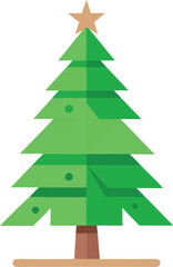 Obraz premium Minimalist Christmas tree made from recycled paper and green leaves vector