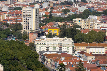 Panoramic View Setubal Cityscape Showing