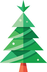 Minimalist Christmas tree made from recycled paper and green leaves vector