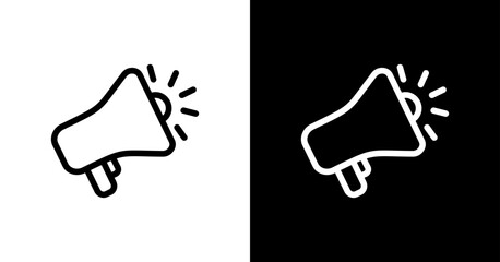 Megaphone White Icon Set Design