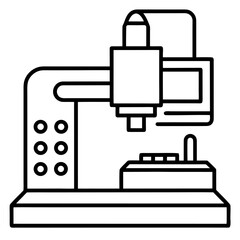 Obraz premium Modern CNC milling machine outline design for manufacturing and production precision process illustration vector graphic resource