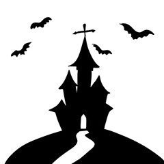 Halloween Castle Silhouette Illustration