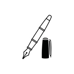 Simple vector of a fountain pen, line art