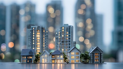 Small scale house modles in the city 