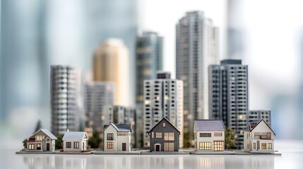 Fototapeta premium Small scale house modles in the city 