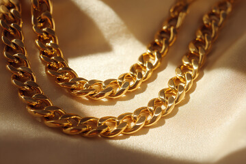 Obraz premium Gold Chain Abstract Luxury Jewelry