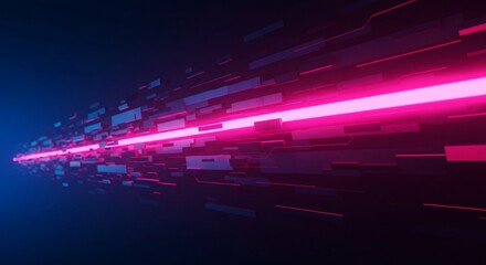 Abstract pink neon light streak digital background