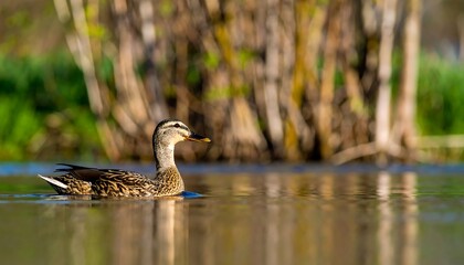 Duck on a tranquil pond