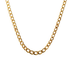 Elegant Gold Chain Necklace Glamorous Fashion Statement Dazzling Jewelry Gold Aesthetic Isolated on transparent background