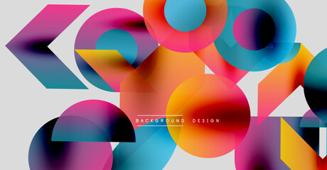 Obraz premium Abstract colorful shapes overlap. Vibrant gradients create dynamic visual effect. Modern design elements present bold composition.