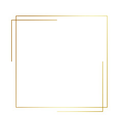 Gold gradient thin line square frame element..