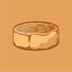 Food illustration sweet food flan patissier a cake baked with egg custard