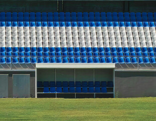 Blue & White Seats – Minimalist Football Bench