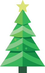 Obraz premium Minimalist Christmas tree made from recycled paper and green leaves vector