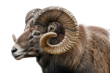 Mountain Ram Isolated on Transparent PNG Background