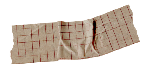 Brown Washi Tape Strip. Ripped torn sticky paper piece with grunge vintage texture. Decorative adhesive for scrapbooking, collage, journal and craft isolated