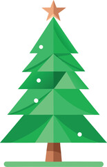 Minimalist Christmas tree made from recycled paper and green leaves vector