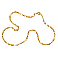 Gold necklace isolate on transparent background, PNG file 