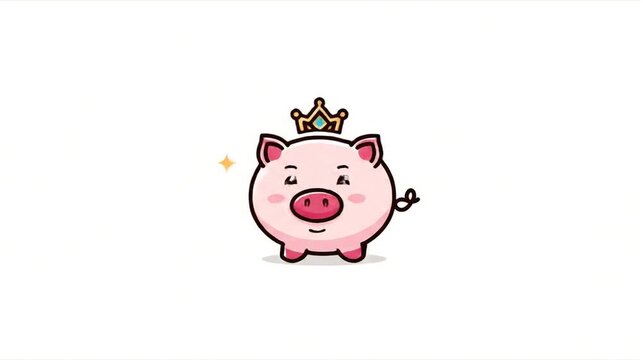 Cute cartoon pig crown