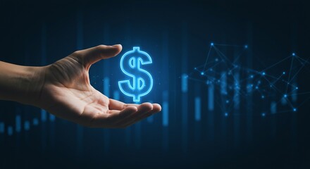 Digital dollar currency finance investment and technology concept