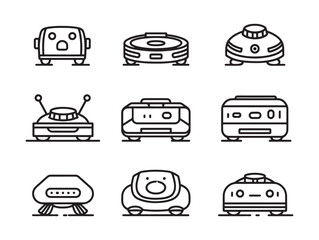 Robotic vacuum cleaner home appliance drawing