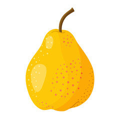 Ripe juicy yellow pear Fresh fruit. Modern flat style isolated on a transparent background. For healthy eating, blogs, fruit packaging, labels, eco friendly, social media, stickers, menus, posters,
