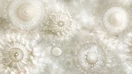 Ethereal Floral Lace: Abstract Dreamscape in Pale Ivory and Cream Tones