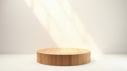 an empty podium with sunlight, perfect for showcasing products 