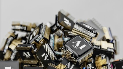AI close up of computer circuit board