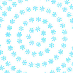 Snowflake pattern in a circular arrangement on a white background