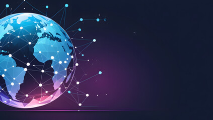 earth globe on blue background