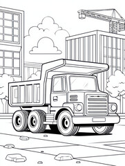 Construction Truck Cartoon Illustration 