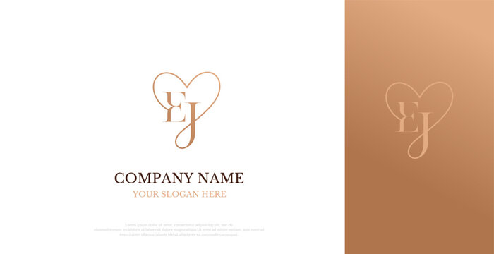 Initial EJ Logo Design Vector 