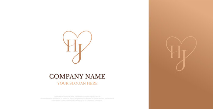 Initial HJ Logo Design Vector 