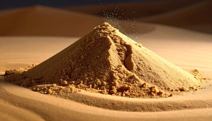 Dune-like pile of golden sand