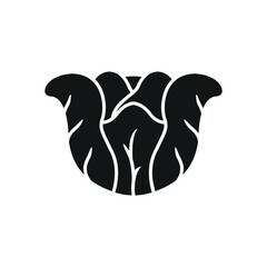 Cabbage icon in glyph for food, grocery, and farming visuals.