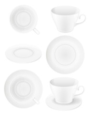 cup for coffee and tea cartoon stock vector illustration isolated on white background