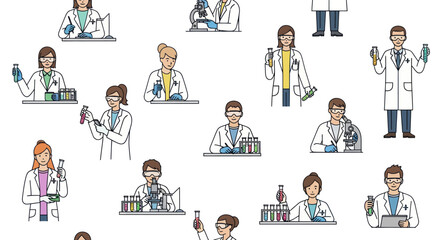 Diverse Scientists in Laboratory Settings Pattern Design.