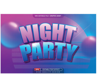 night party text effect
