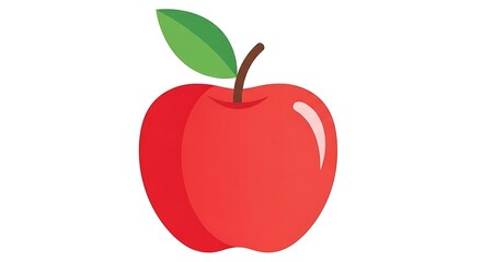 A vibrant red , depicted with simple shapes, rests against a plain white background.