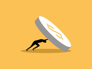 The person who pushes the coin so it doesn't fall over