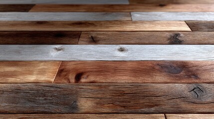 Obraz premium Rustic Dark Brown Polished Wooden Surface with Horizontal Planks and Visible Grain Texture and Aged Finish in Eye Level Angle Shot