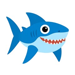 Obraz premium Cute cartoon shark (1)
