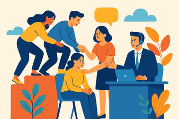 Teamwork and Support – People Helping Each Other and Building Cooperation