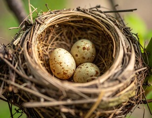 Obraz premium Bird's nest with eggs