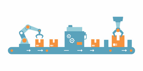 Obraz premium Automated Production Line Efficiency in Modern Manufacturing