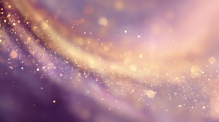 Abstract golden light blur mixed with soft electric purple sparkles in dreamy glowing pattern