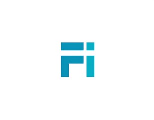 Abstract logo design of the letters "F" and "I" in a pixelated style