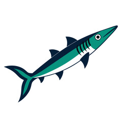 Fototapeta premium shark cartoon isolated on white