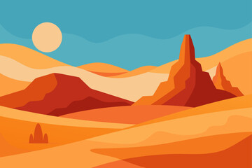 Naklejka premium desert landscape vector